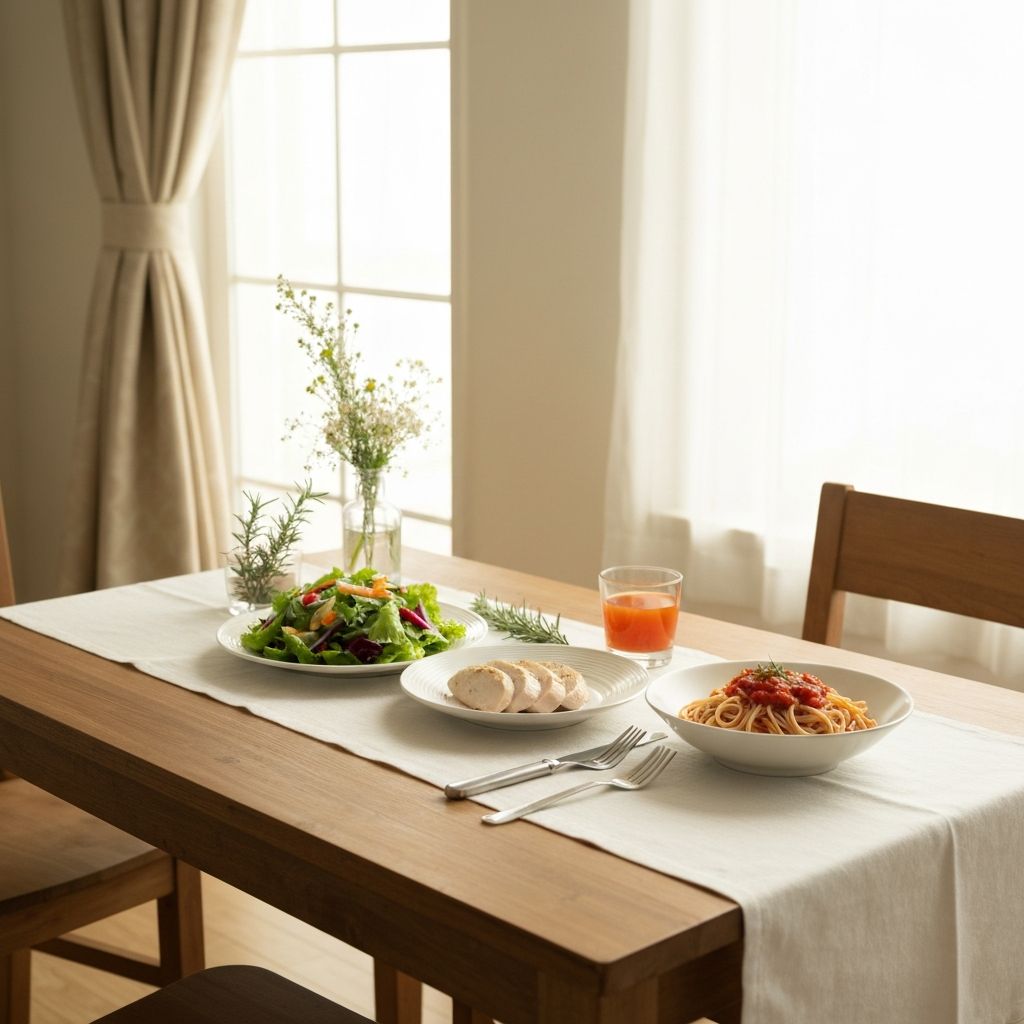 Peaceful meal setting